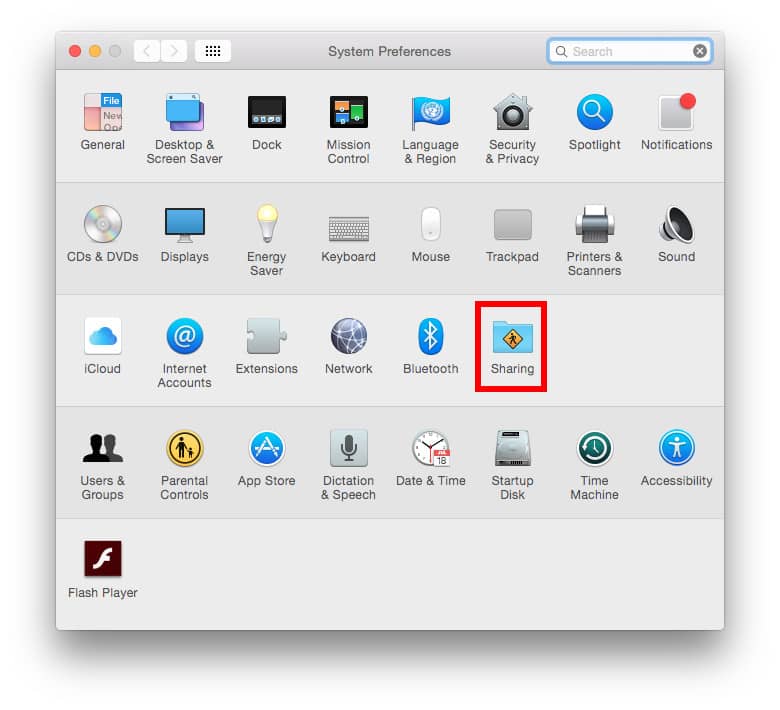 System Preferences Window