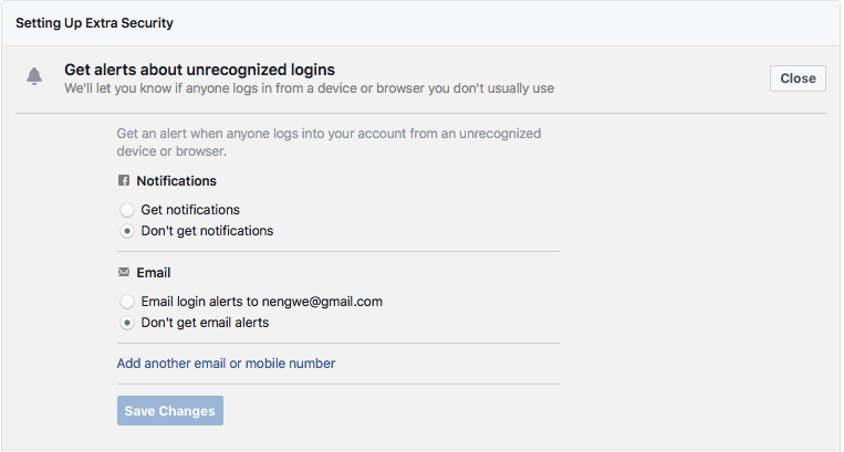 facebook unrecornized