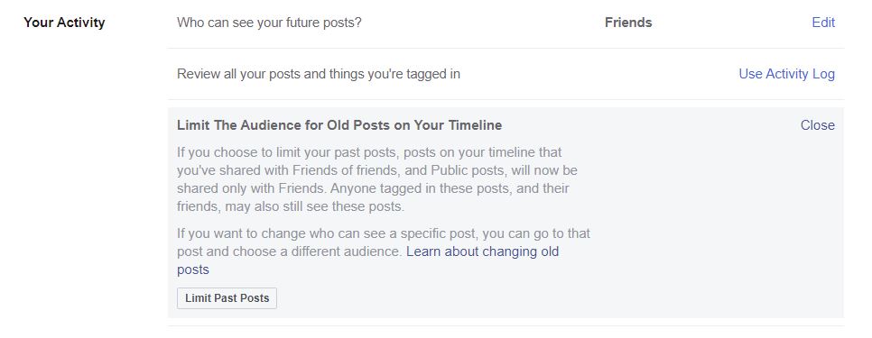 Limit past posts option.