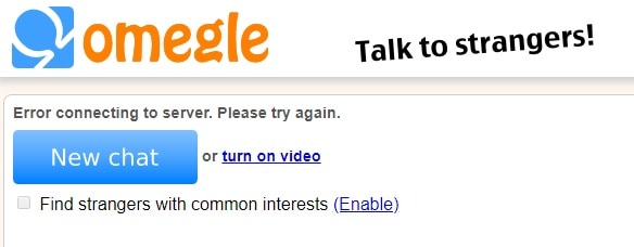 Erreur VPN Omegle