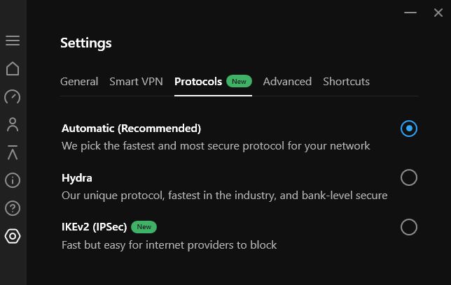 protocolli di Hotspot Shield
