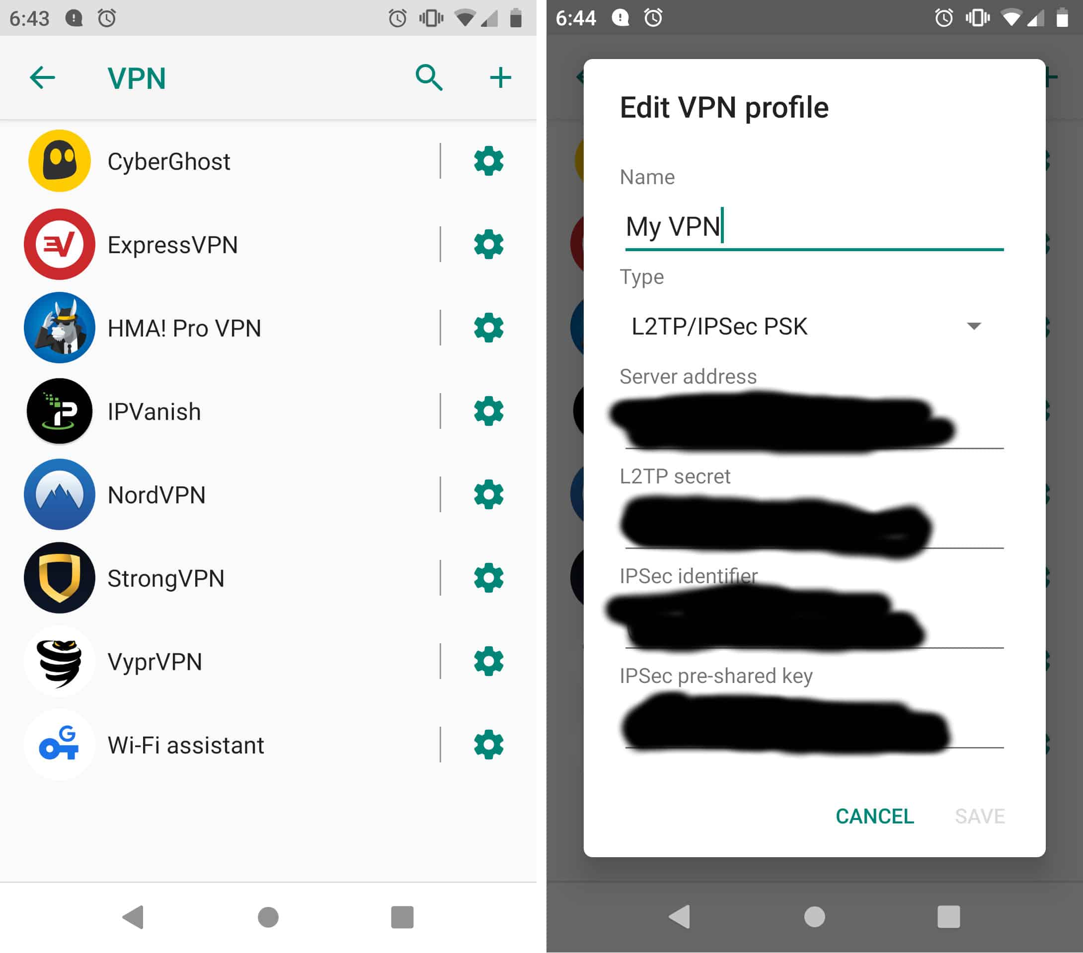 come configurare vpn android