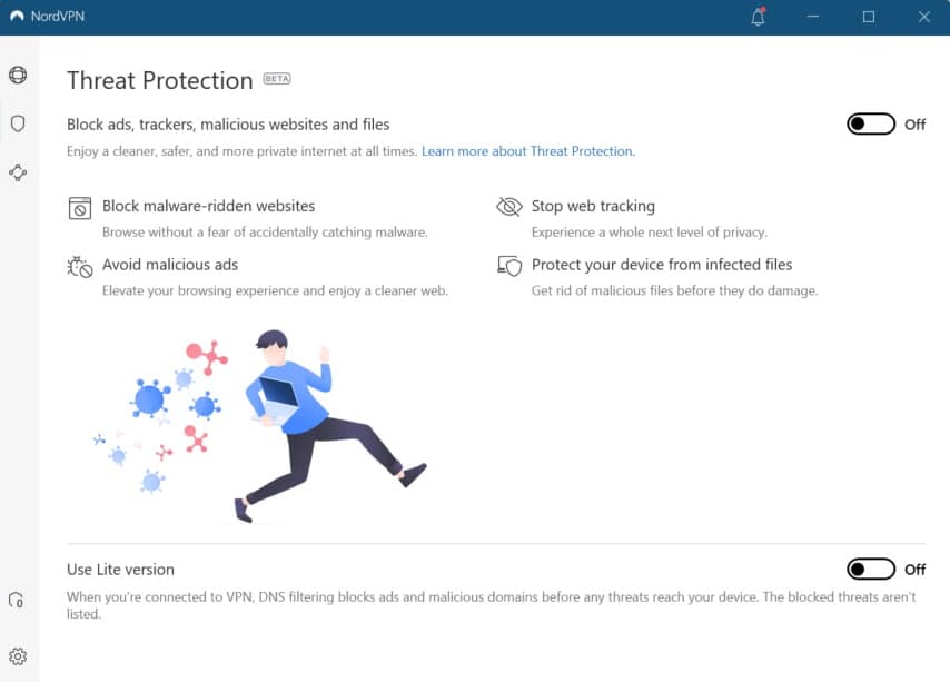 Threat Protection di NordVPN