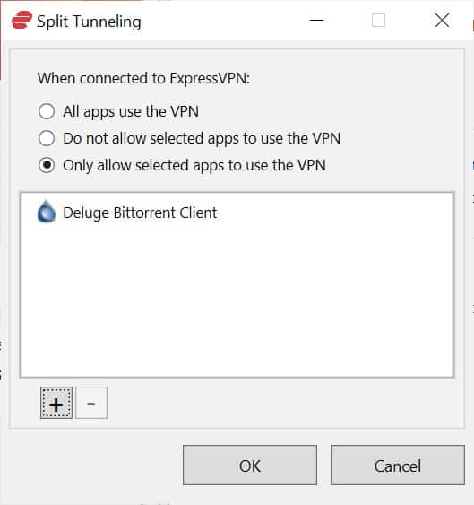 Tunneling fractionné ExpressVPN