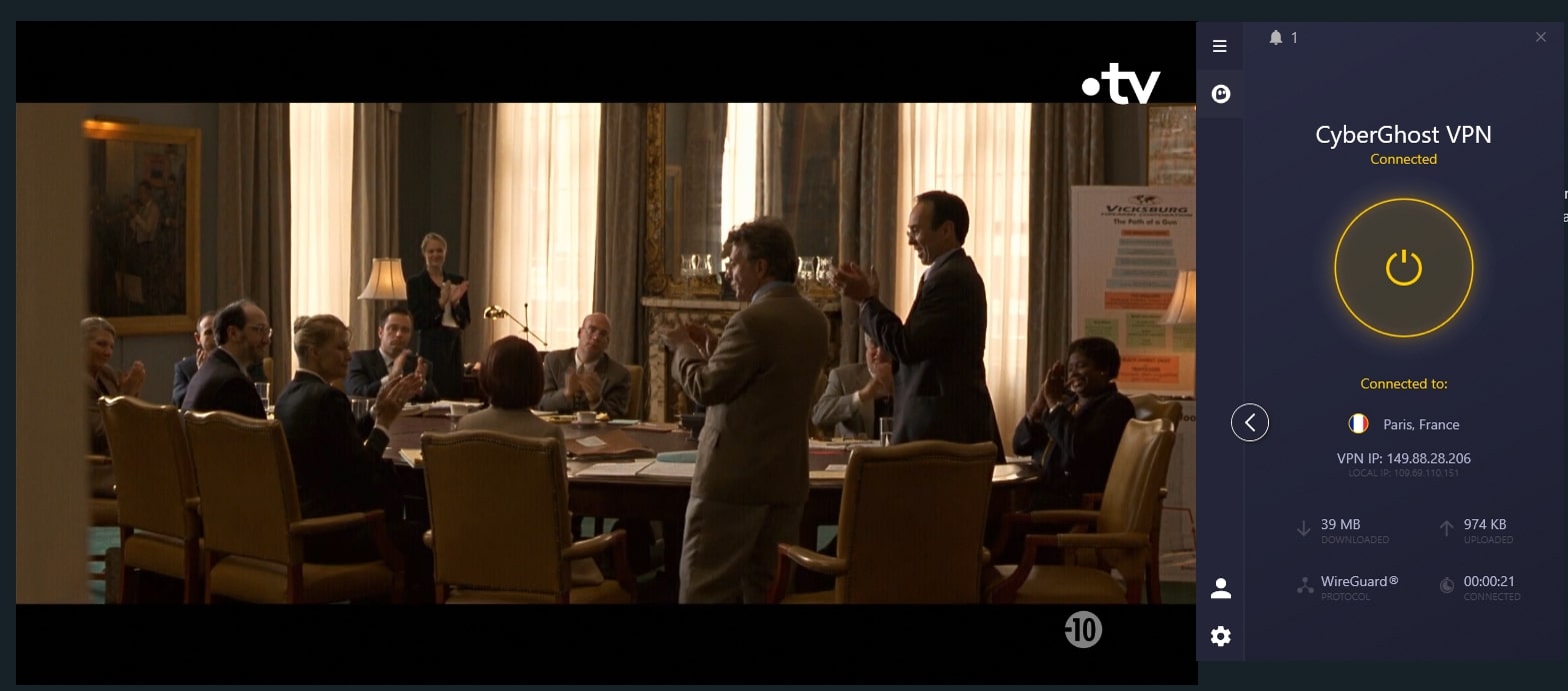 Streaming France TV using CyberGhost.