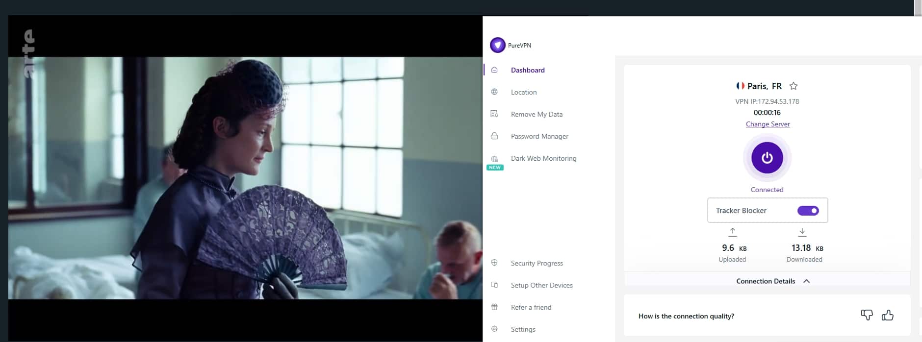 Streaming France TV using PureVPN.