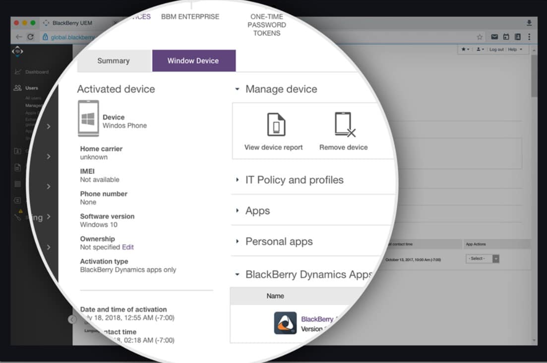 Blackberry Unified Endpoint Management MDM