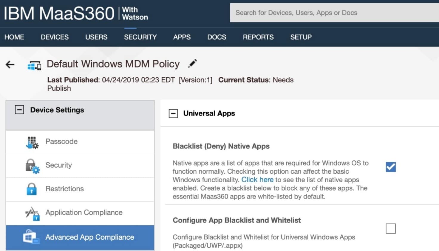 IBM MaaS MDM