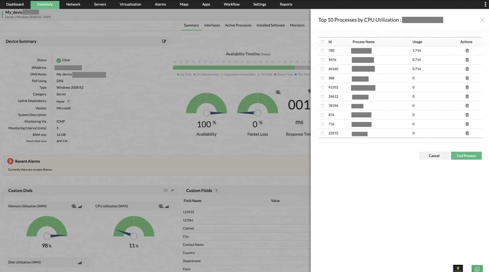 ManageEngine OpManager Server Monitoring