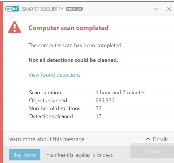 ESET Virus effectiveness
