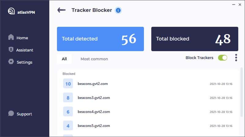 bloqueador de rastreo atlas vpn
