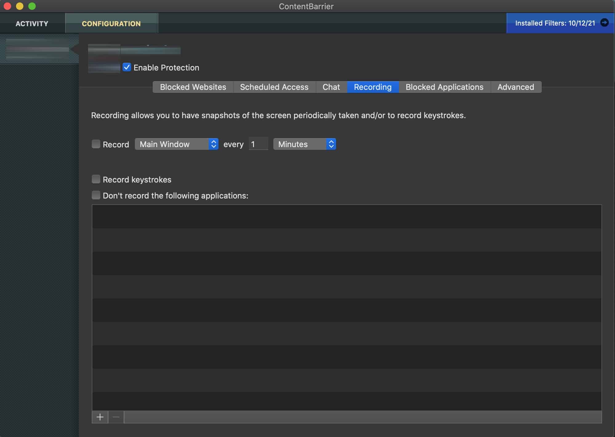 Intego - Content Barrier - Recording