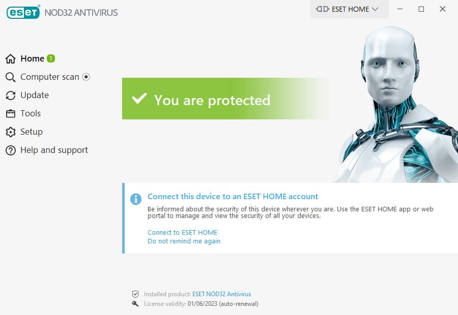 ESET Nod32 interface