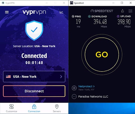 VyprVPN test di velocità