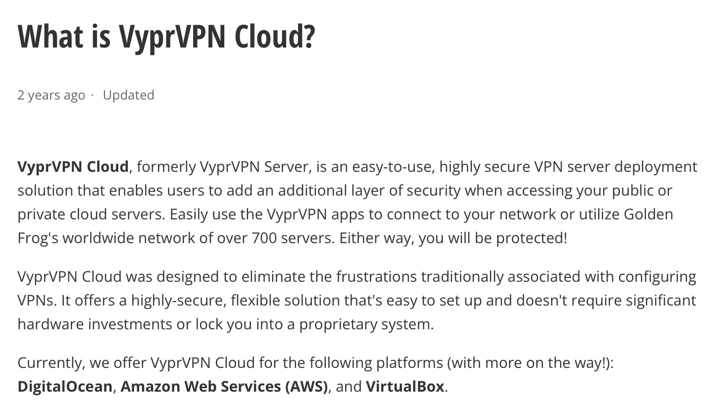 VyprVPN Cloud