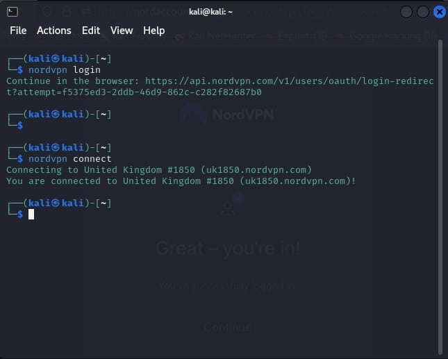 NordVPN's Linux app.