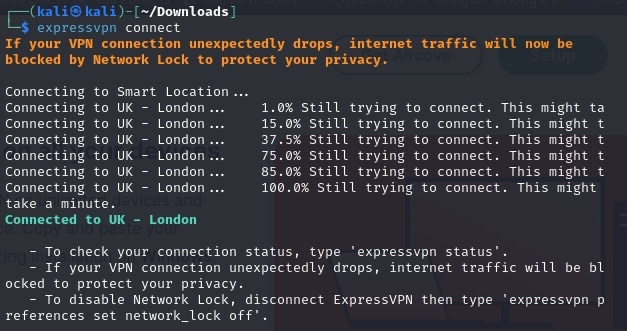 Connecting with ExpressVPN