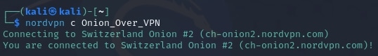 NordVPN Onion Over VPN.