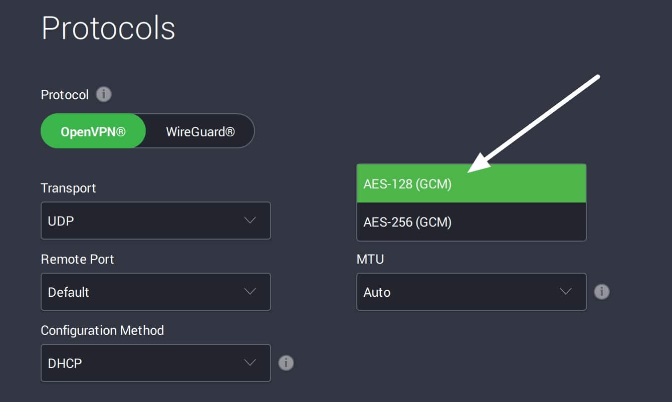 PIA VPN protocols