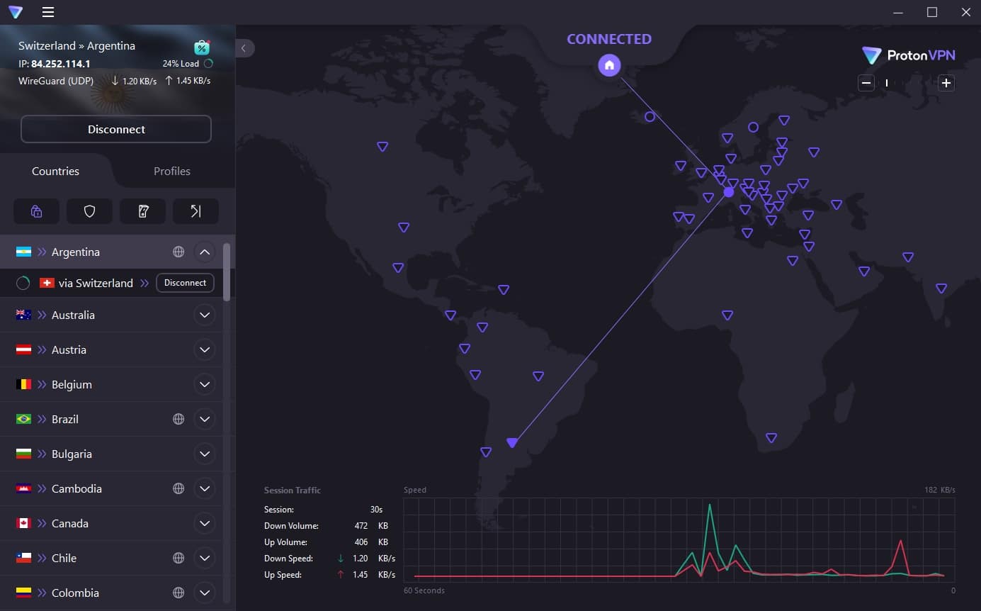 Die Secure Core-Server von ProtonVPN.