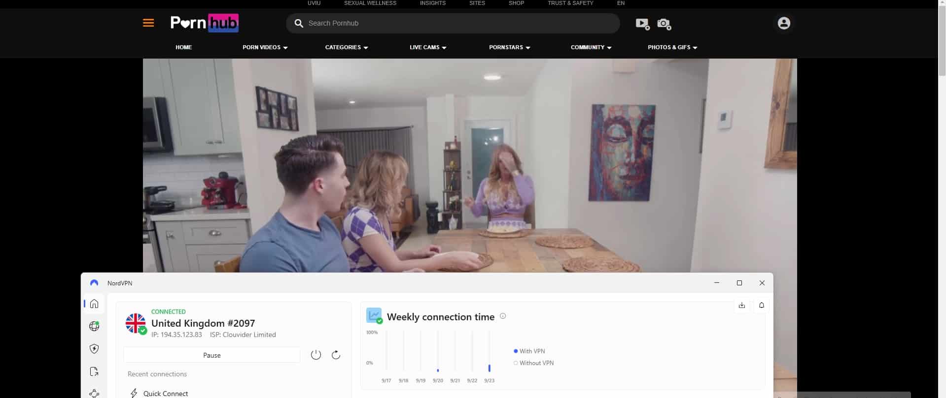 Streaming Pornhub con NordVPN