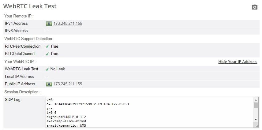 WebRTC-Lecktest.