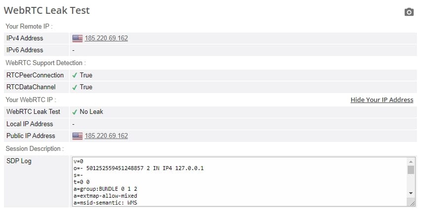 WebRTC-Lecktest.