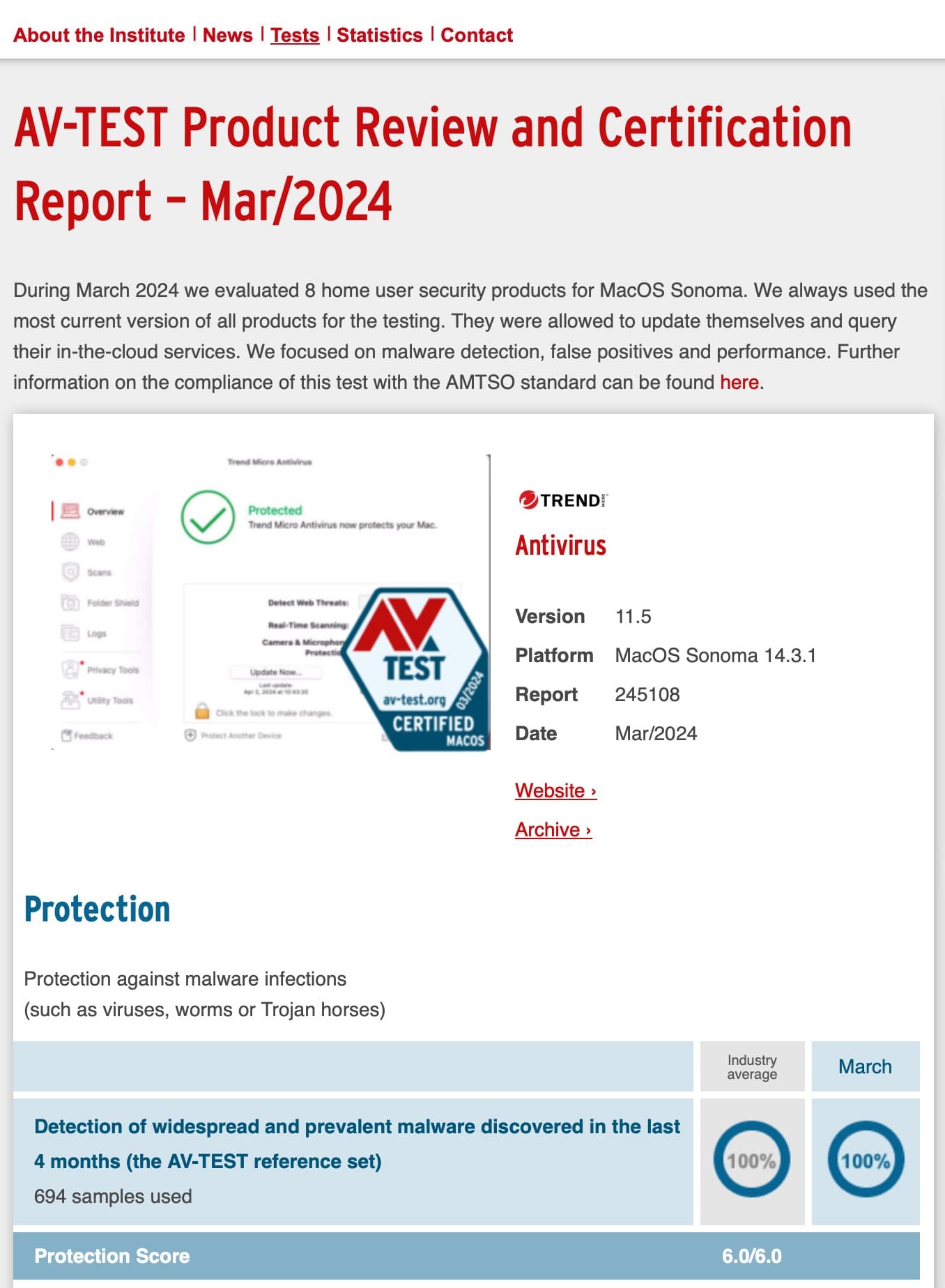 Trend Micro - AVTest