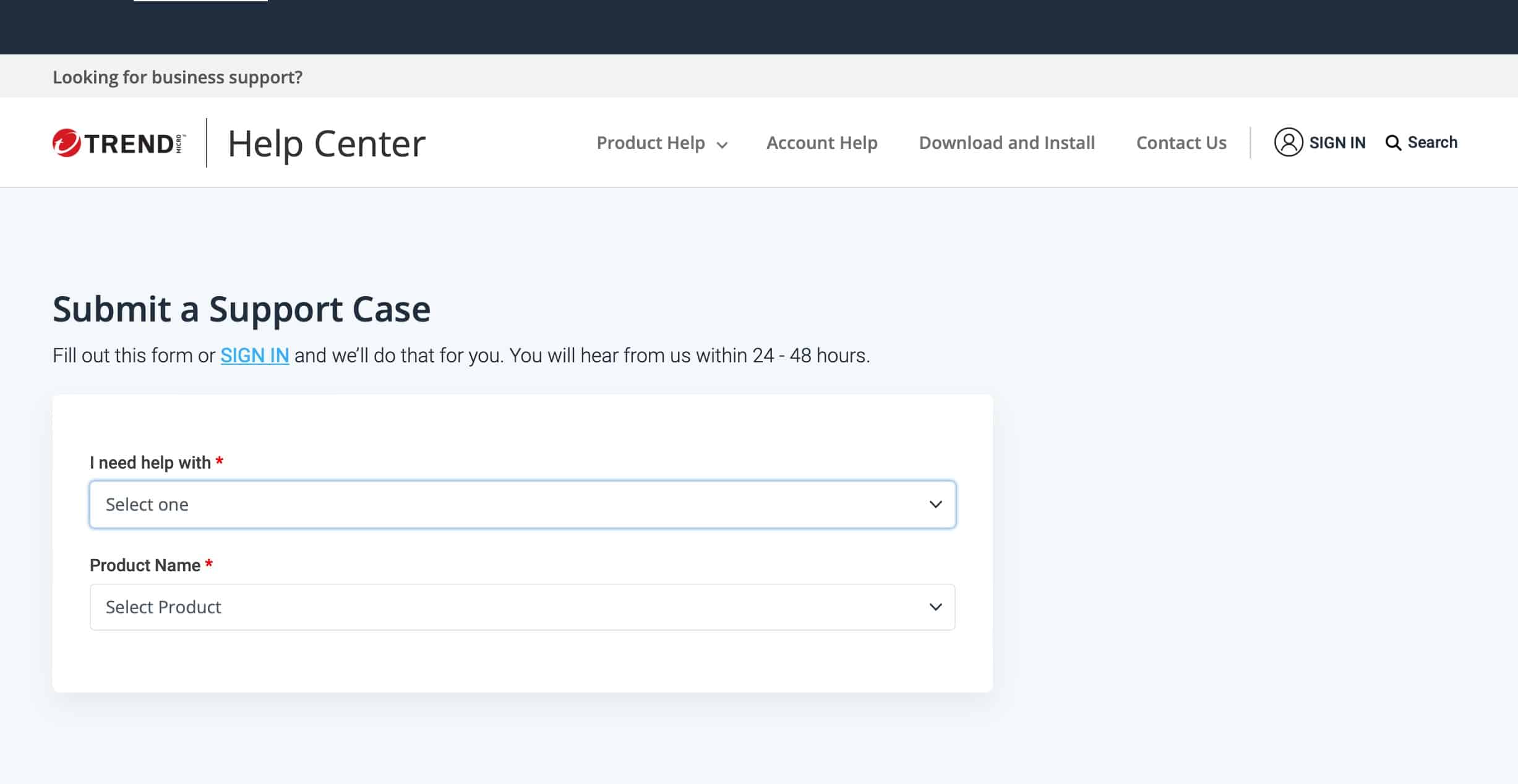 Trend Micro - Email Form