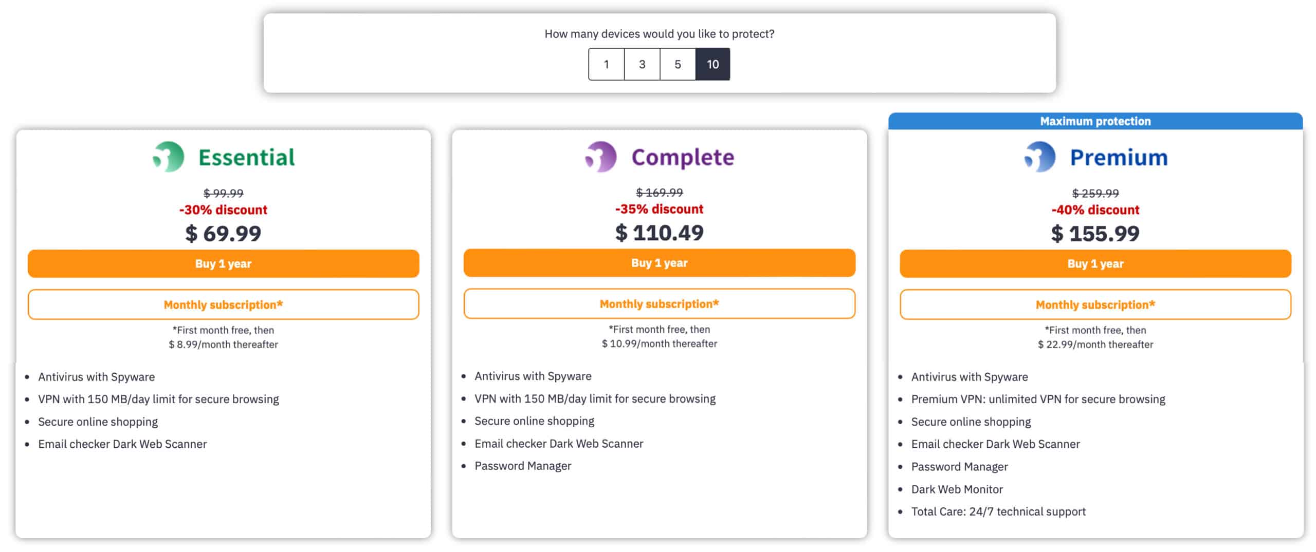 Panda Antivirus - Pricing 10