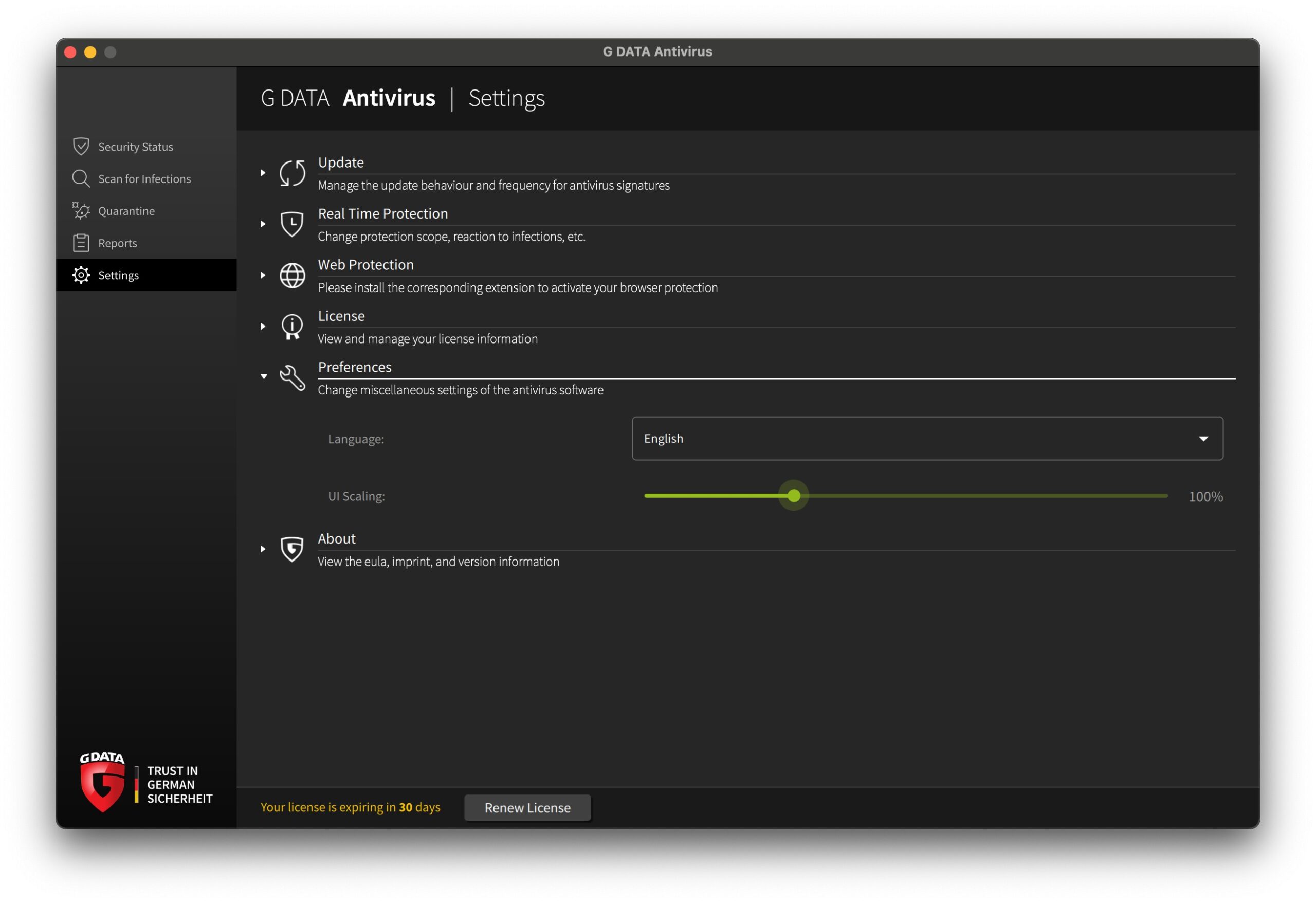GData - Settings - Preferences