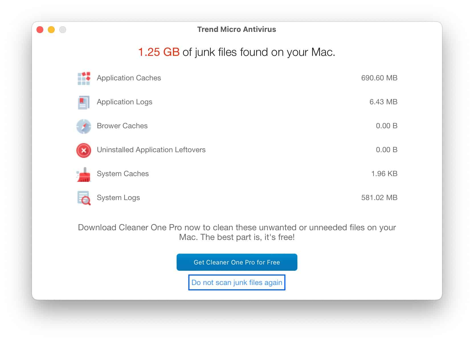 Trend Micro - Smart Scan - Junk Cleaner Ad