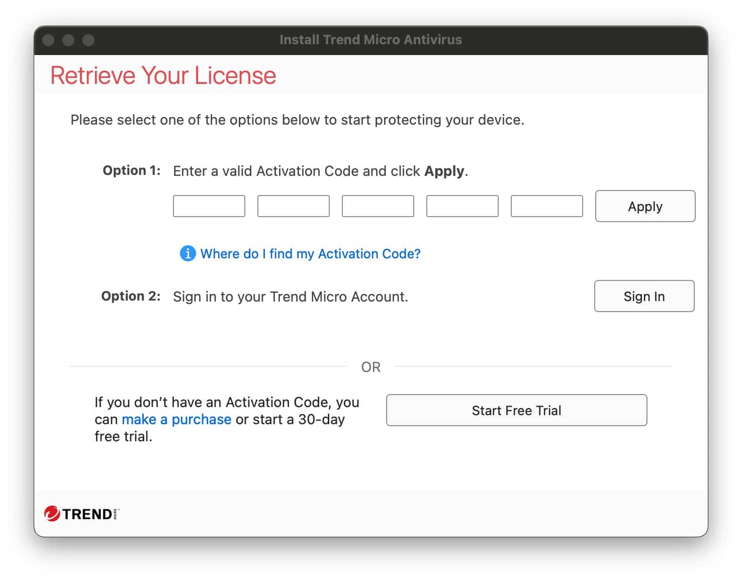 Trend Micro - Start Trial