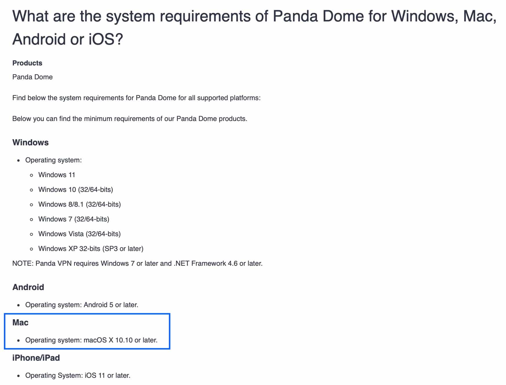 Panda antivirus - System Requirements