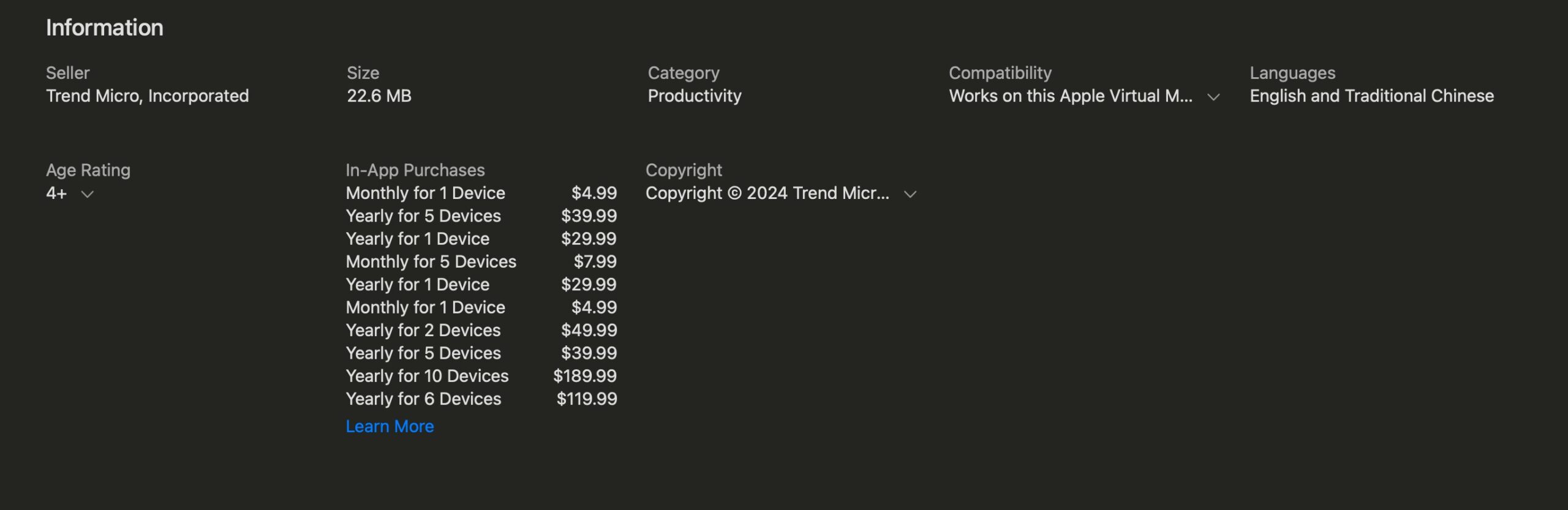 Trend Micro - VPN - Prices