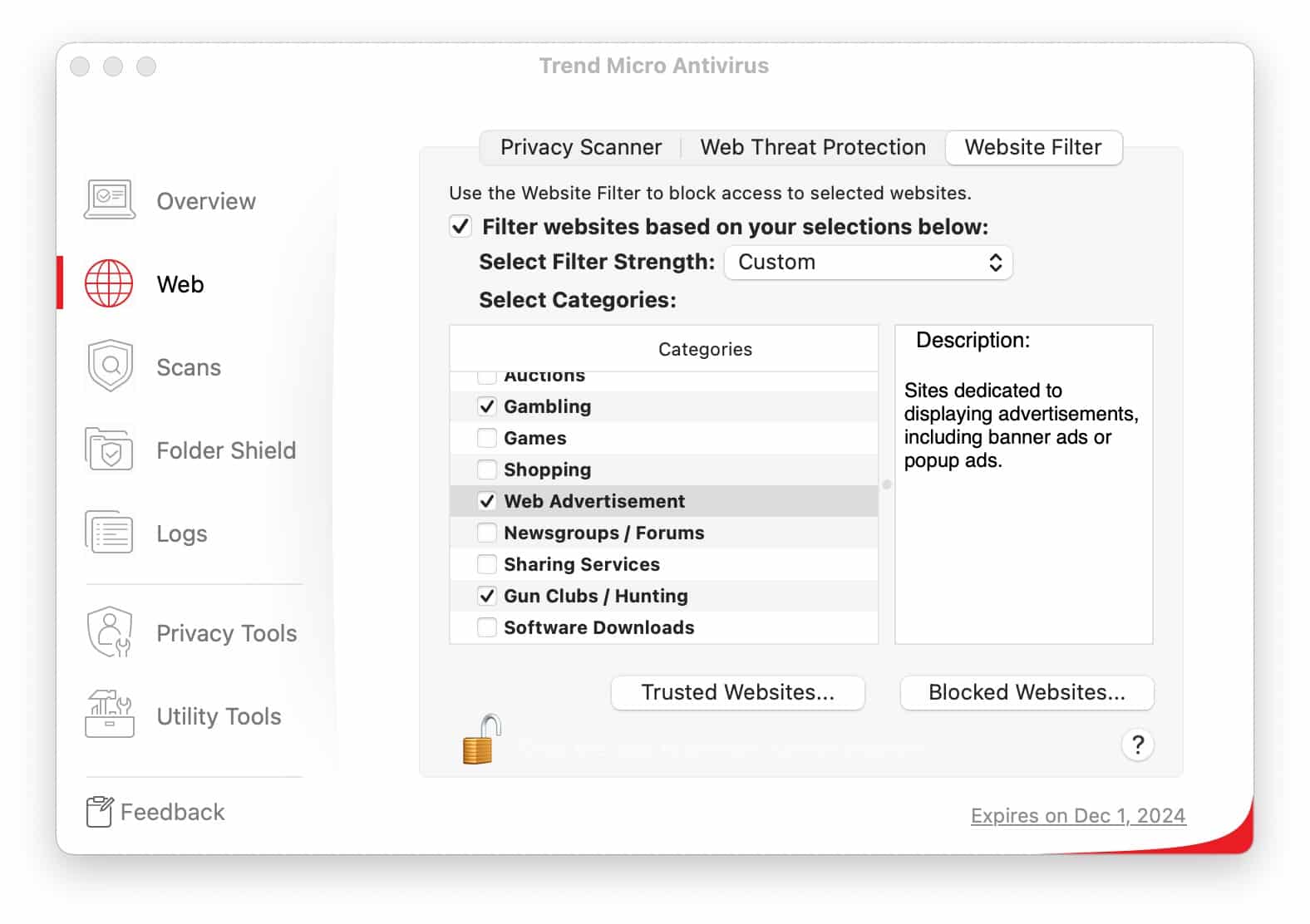 Trend Micro - Web - Website Filter