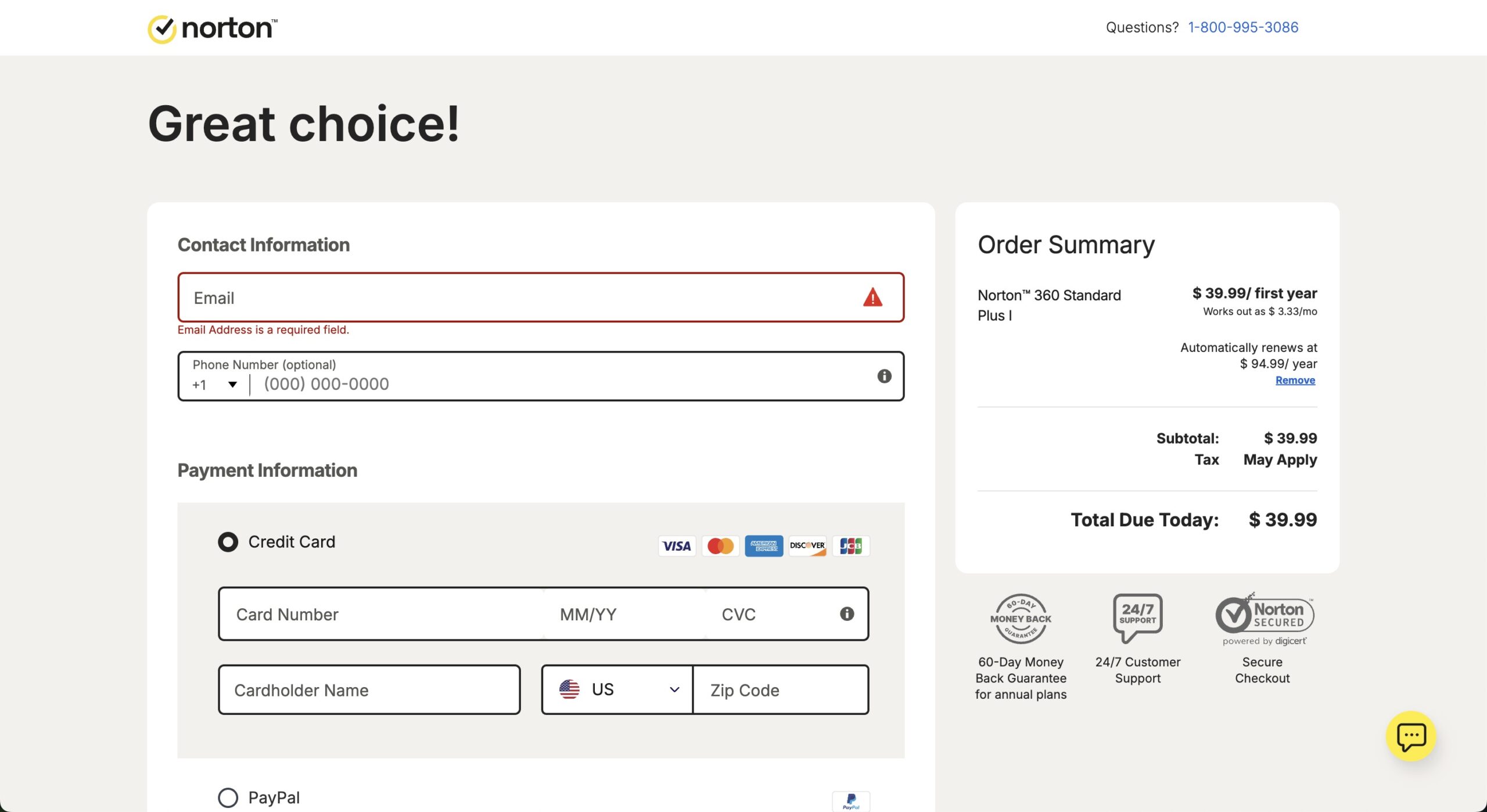 Norton 360 signup