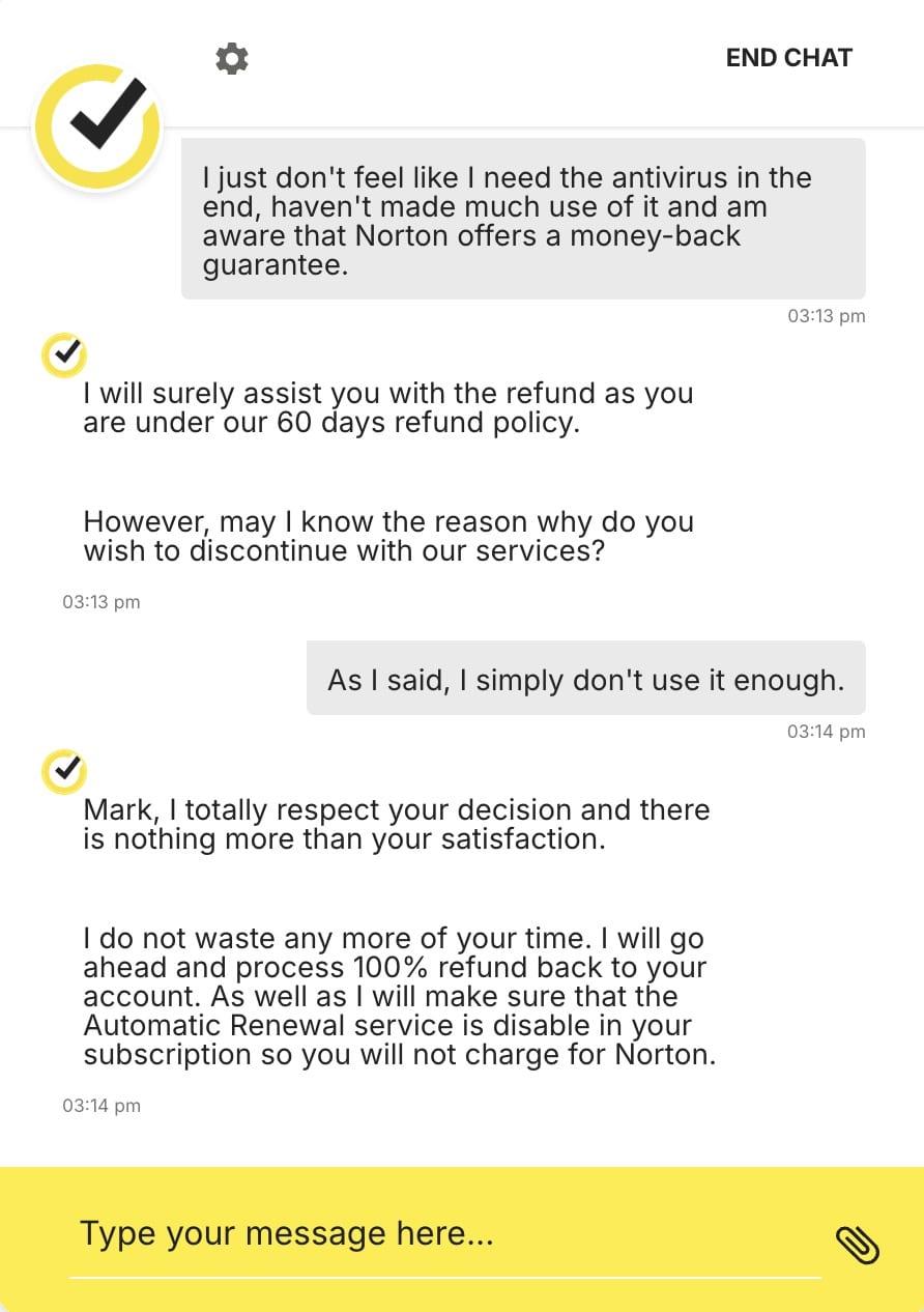 Norton 360 live chat
