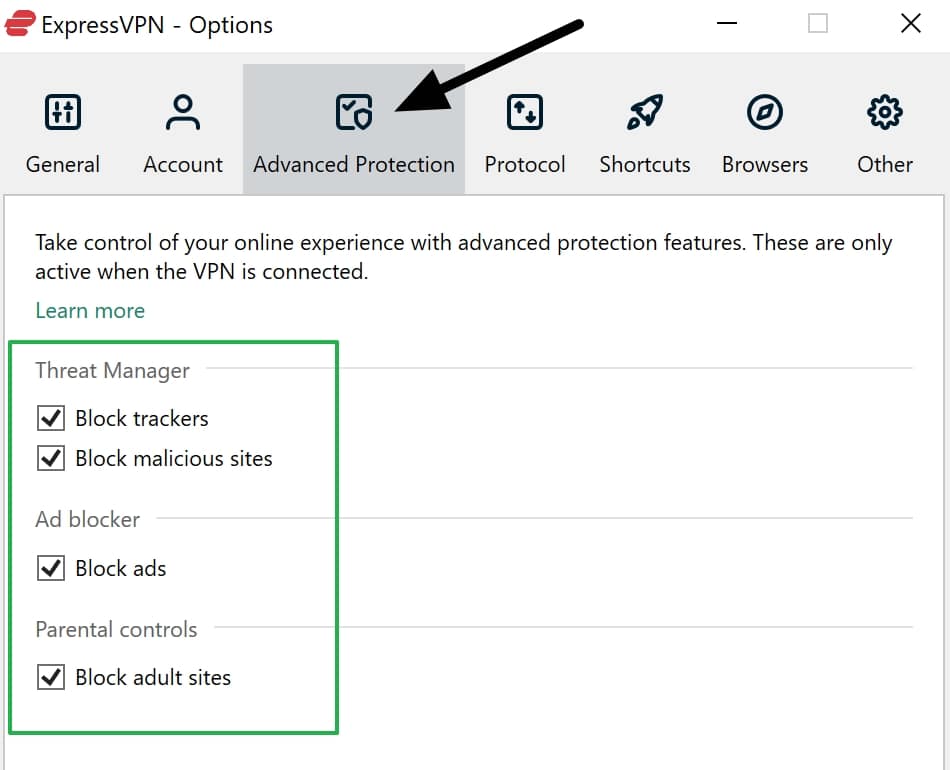 expressvpn advanced protection