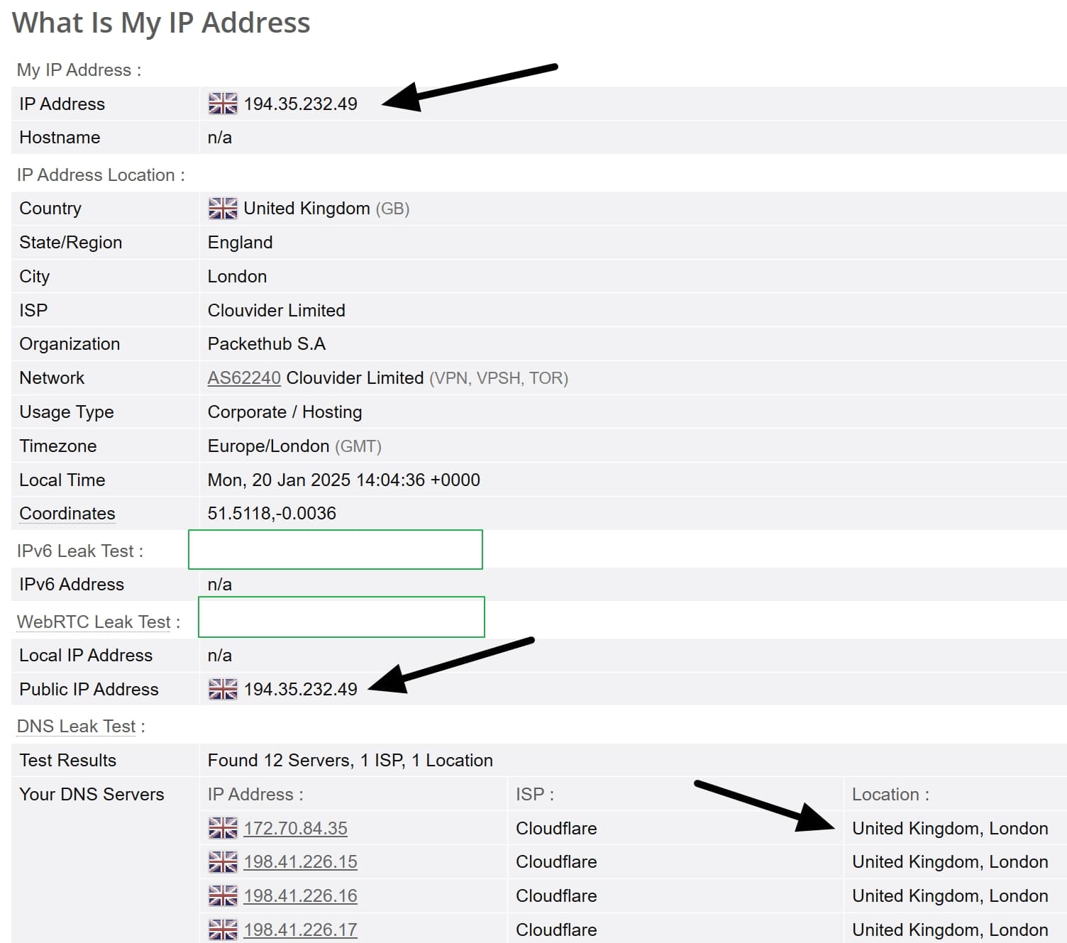 nordvpn leak test