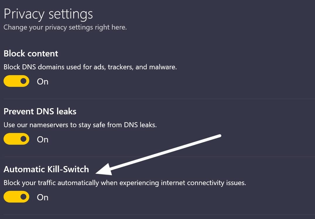 advanced privacy features