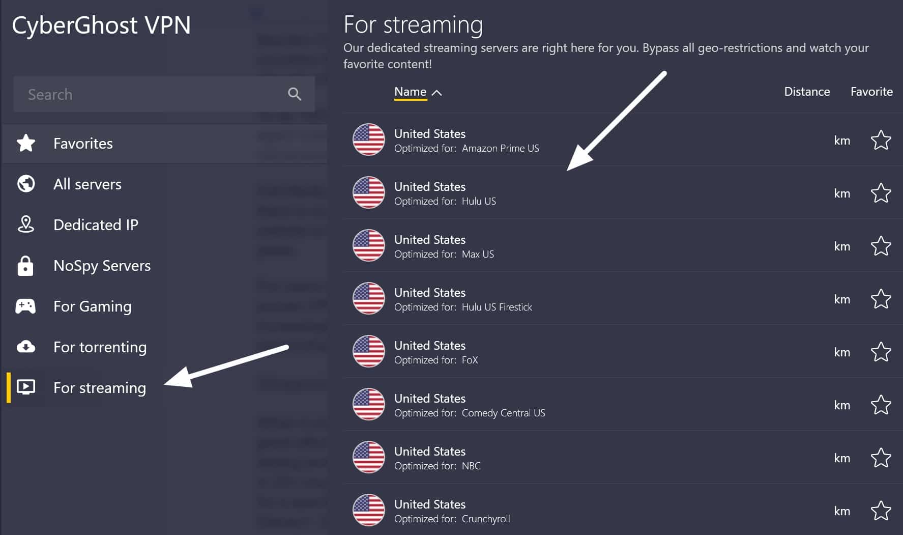 streaming servers USA
