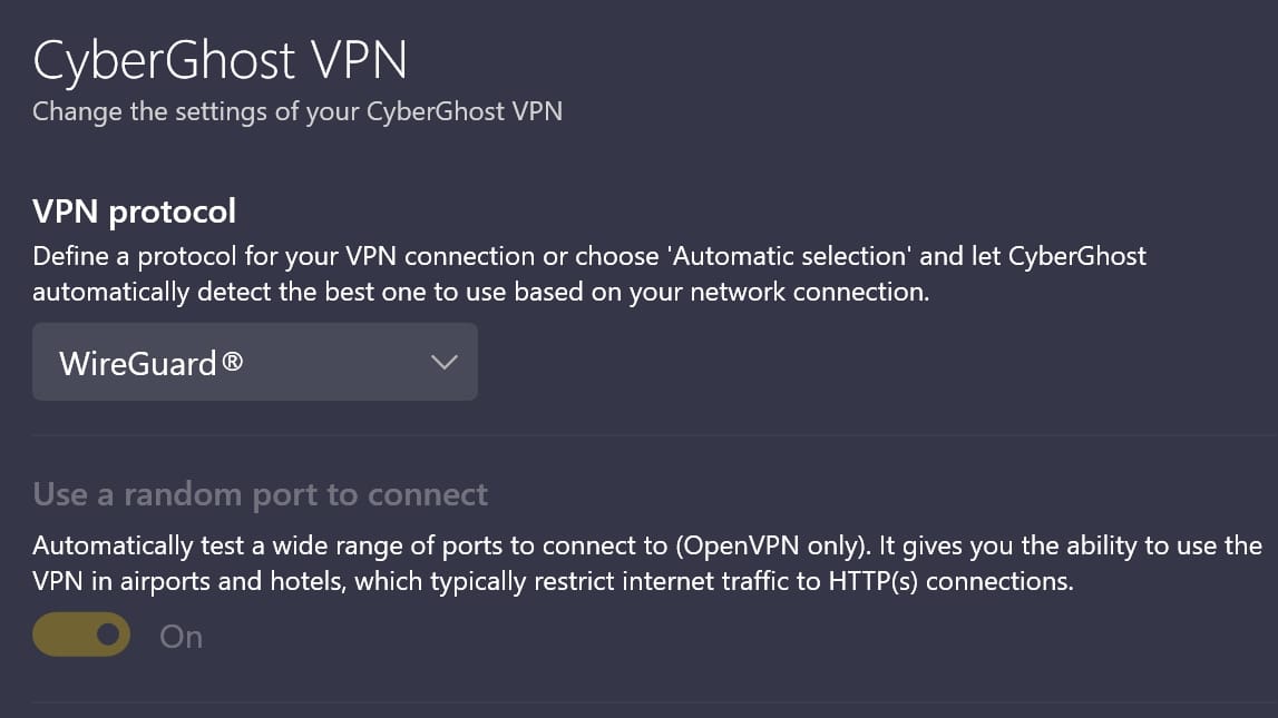 cyberghost wireguard protocol