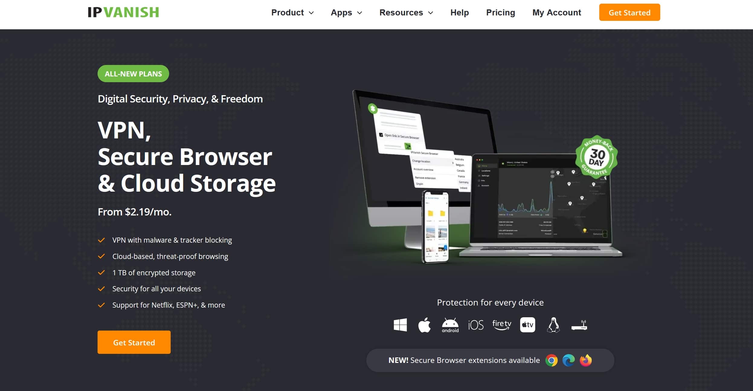 ipvanish homepage