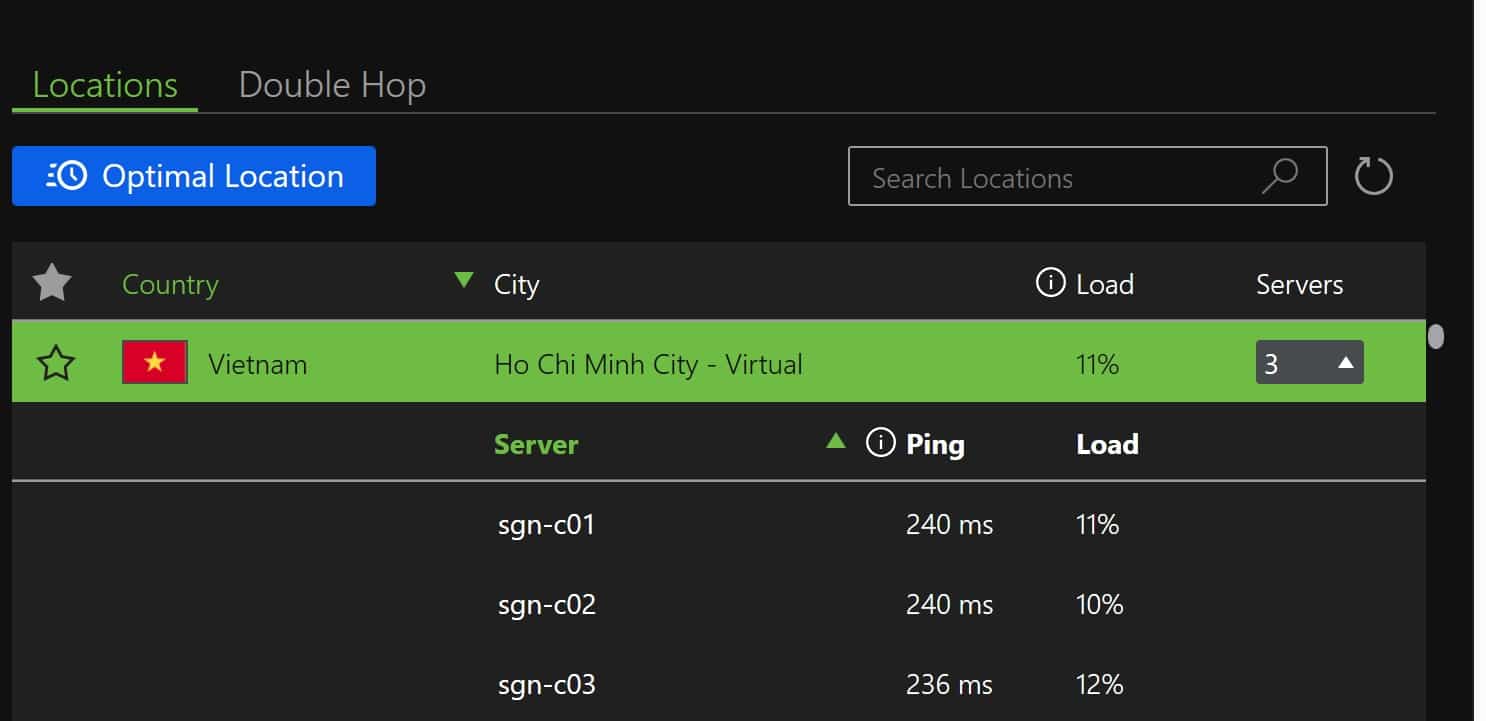 ipvanish ping, server load