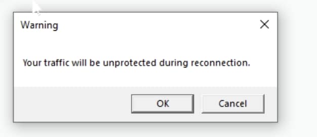 re-connection warning