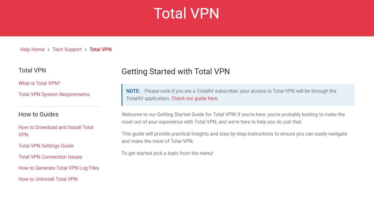 total vpn guides and faqs
