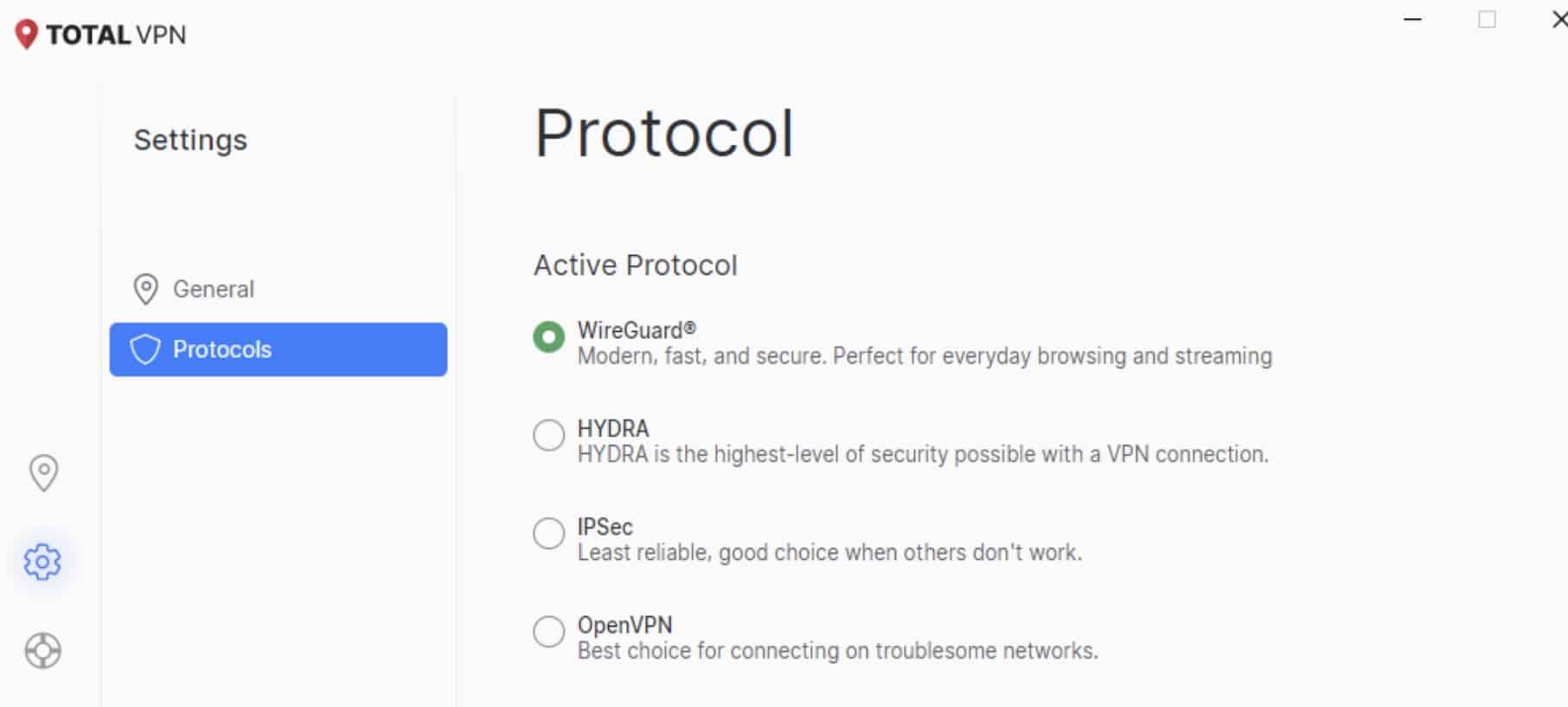 totalvpn protocols windows