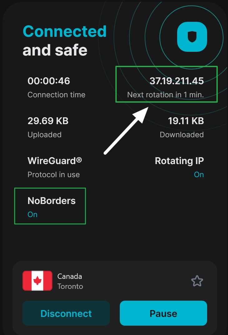 Surfshark rotating IP monitoring