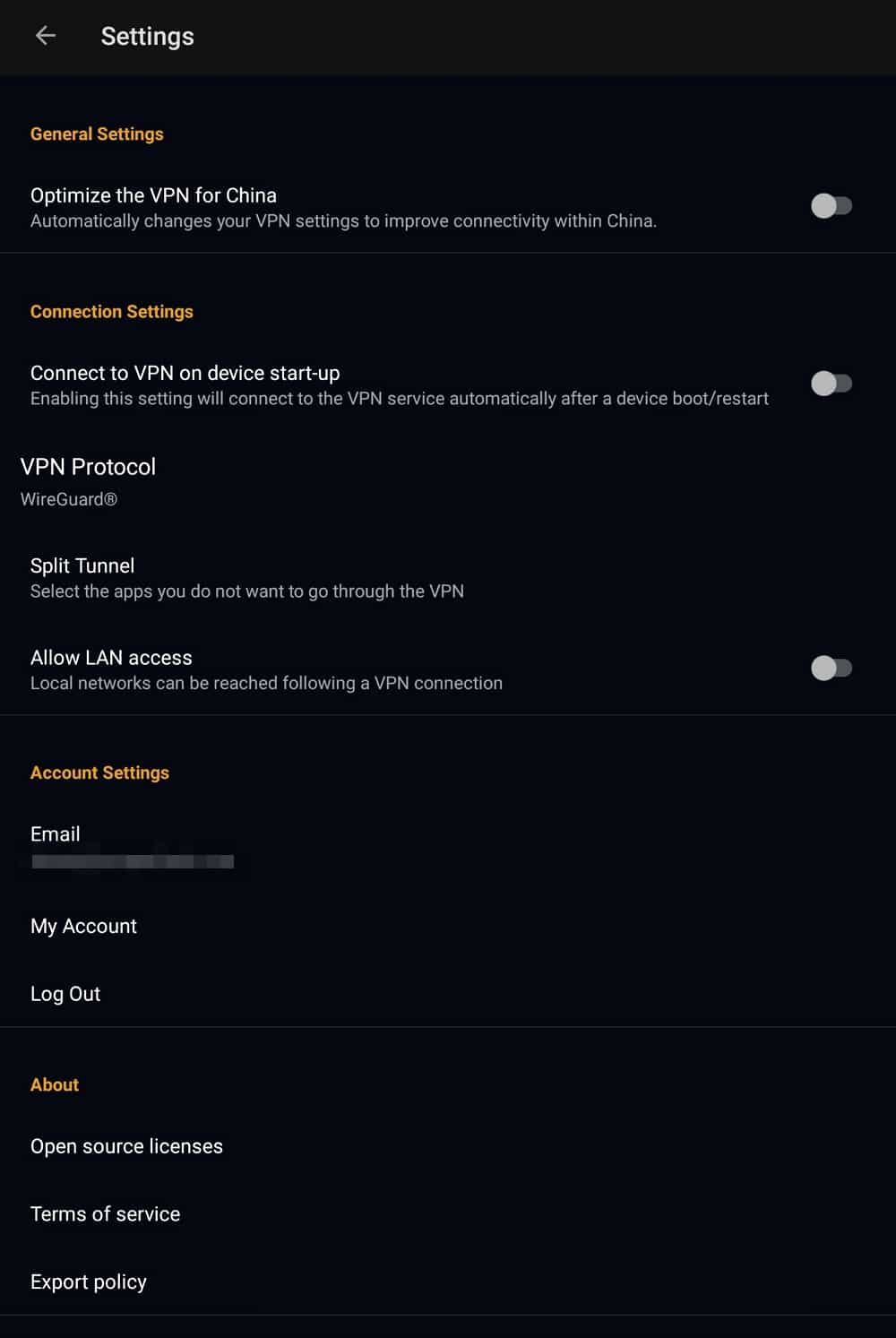 android settings